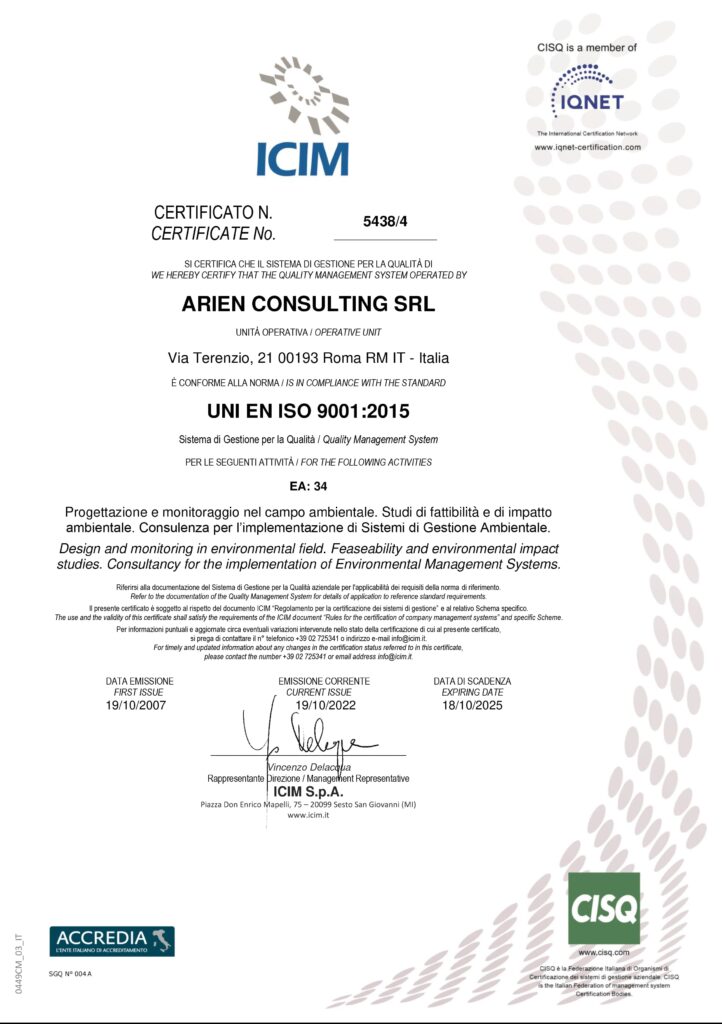 ariensrl-certificato-qualità